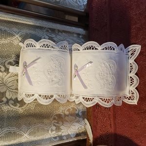 Shabby Chic Bathroom Tissue Holder with Lavendar Ribbons-DSPM2